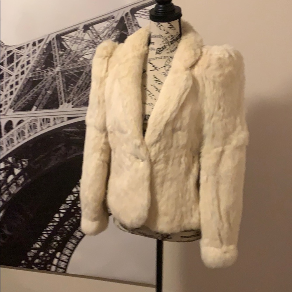 Vintage rabbit fur coat size S